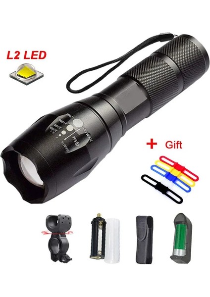 Set H Style Lümen Bisiklet Işık LED V6 L2 T6 Su Geçirmez Yakınlaştırılabilir El Feneri Bisiklet Bisiklet Ön Işık Torch (Pil Isteğe Bağlı) (Yurt Dışından)
