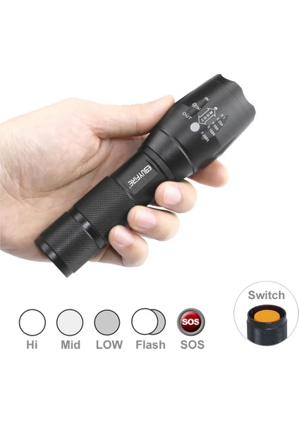 Set H Style Lümen Bisiklet Işık LED V6 L2 T6 Su Geçirmez Yakınlaştırılabilir El Feneri Bisiklet Bisiklet Ön Işık Torch (Pil Isteğe Bağlı) (Yurt Dışından)