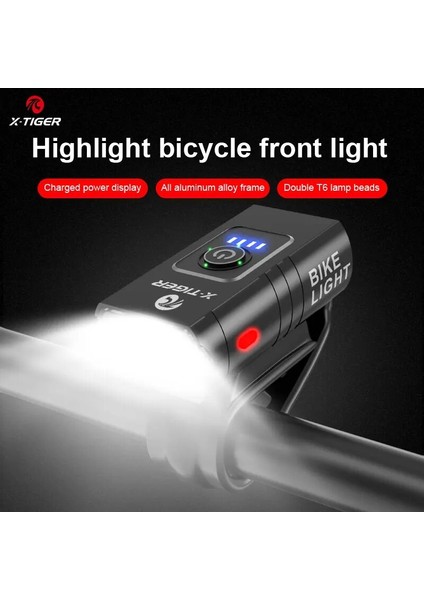 QD-0202 Stili X-Tıger Yağmur Geçirmez Bisiklet Işık USB Şarj Edilebilir LED Lümen Mtb Yol Bisikleti Ön Lamba El Feneri Ah Bisiklet Far (Yurt Dışından)