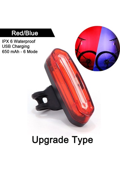 Style2-Kırmızı Mavi Tarzı Bisiklet Kuyruk Arka Işık Akıllı Otomatik Fren Algılama Işığı Ipx6 Su Geçirmez USB Şarj Bisiklet Kuyruk Arka Lambası Bisiklet Uyarı LED Işıkları (Yurt Dışından)