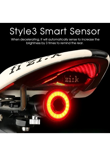 Style2-Kırmızı Mavi Tarzı Bisiklet Kuyruk Arka Işık Akıllı Otomatik Fren Algılama Işığı Ipx6 Su Geçirmez USB Şarj Bisiklet Kuyruk Arka Lambası Bisiklet Uyarı LED Işıkları (Yurt Dışından) modelleri