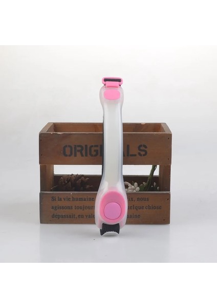 Pembe Tarzı Moda Koşu Kol Kemeri Dış Mekan LED Işıklı Kol Bandı Gece Bisiklete Binme Yürüyüş El Feneri Lambası Paten Işık (Yurt Dışından)