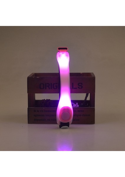 Pembe Tarzı Moda Koşu Kol Kemeri Dış Mekan LED Işıklı Kol Bandı Gece Bisiklete Binme Yürüyüş El Feneri Lambası Paten Işık (Yurt Dışından) fırsatları