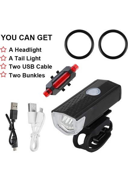 Mavi Kuyruk Lambası Stili USB Şarj Edilebilir Bisiklet Işık Mtb Bisiklet Ön Arka Arka Arka Lamba Bisiklet Güvenlik Uyarı Işığı Su Geçirmez Bisiklet Lambası El Feneri (Yurt Dışından)