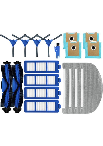 Eufy G40 Hibrid / Hibrid+ Robot Vakum Süpürge Parçaları Ana Yan Fırça Mop Bez Paçavraları Hepa Filtre Tuz Torbaları (Yurt Dışından)