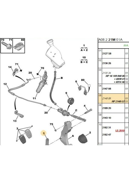 Debriyaj Pedal Yayı 207 301 C-Elysee (BPE436052-214859)