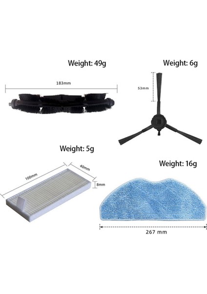 Ana Fırça Yan Fırça Filtresi Hepa Haipa Temizlik Mop Bezi (Yurt Dışından) modelleri