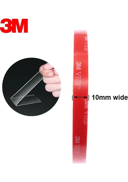 Uzunluk 3mxgenişlik 10MM Stil 3m Ofis Bandı Çift Taraflı Yapıştırıcı Şeffaf Nano Bant Güneş Yanığı Sıcaklığa Dayanıklı Güçlü Paletli Olmayan Akrilik Araba Tutkalı (Yurt Dışından)