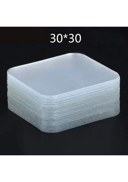 5 Adet Kare 30X30MM Tarzı Çift Taraflı Bant Süper Yapışkan Pvc Nano Şeffaf Iz Yok Akrilik Yeniden Kullanılabilir Su Geçirmez Yapıştırıcı Bekleyen Sabit Ev Gereçleri (Yurt Dışından)