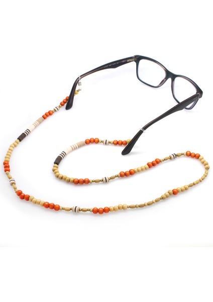 El Yapımı Turuncu Renk Geçişli Etnik Ahşap Kombinli Otantik Gözlük Askısı fiyatları