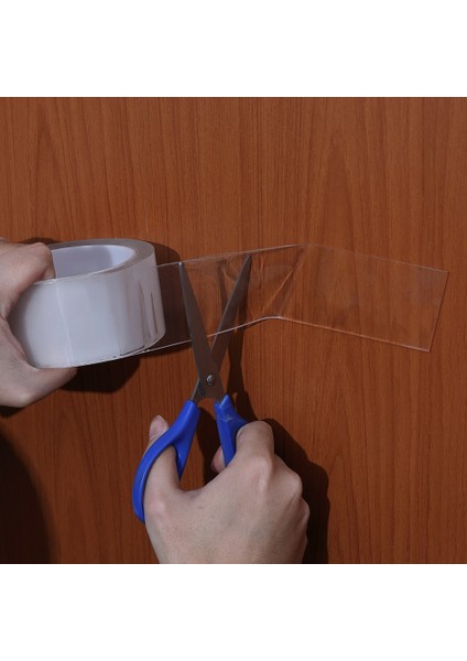 40MM-5M Tarzı 5m Yeniden Kullanılabilir Çift Taraflı Kendinden Yapışkanlı Bant Nano Hareketli Yıkanabilir Güçlü Macun Şeffaf Tutkal Banyo Arabası Çok Yönlü U (Yurt Dışından)