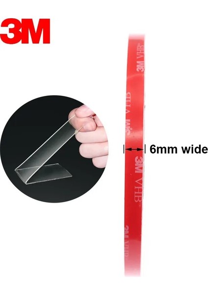 Uzunluk 3m x Genişlik 6mm Stil 3m Ofis Bandı Çift Taraflı Yapıştırıcı Şeffaf Nano Bant Güneş Yanığı Sıcaklığa Dayanıklı Güçlü Paletli Olmayan Akrilik Araba Tutkalı (Yurt Dışından)