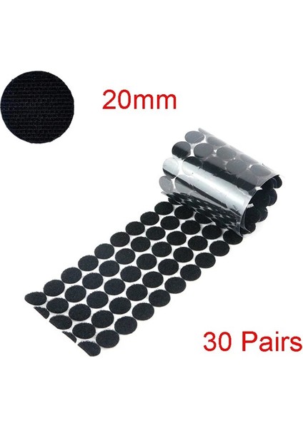 Siyah 20MM Tarzı Yapışkan Küçük Noktalara Sahip 30 Çift Yuvarlak Cırt Bant, Anne-Çocuk Çıkartmaları, Manuel Çift Taraflı Kendinden Yapışkanlı Kaymaz Bu (Yurt Dışından)