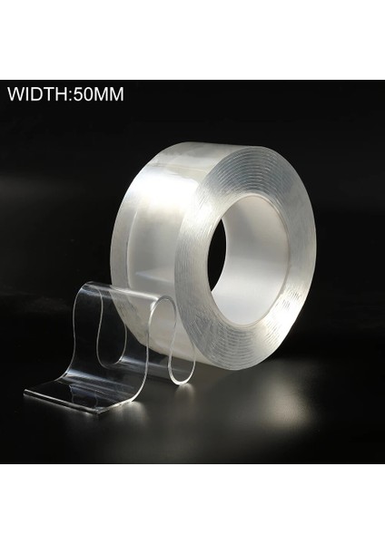 50MM-5M Tarzı 5m Yeniden Kullanılabilir Çift Taraflı Kendinden Yapışkanlı Bant Nano Hareketli Yıkanabilir Güçlü Macun Şeffaf Tutkal Banyo Arabası Çok Yönlü U (Yurt Dışından) fiyatları