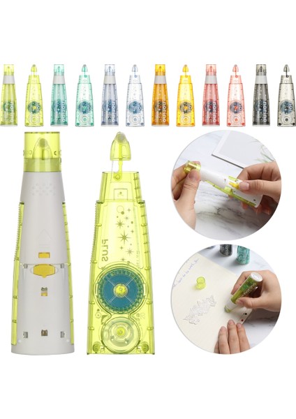Sarı1 Stili 1 Adet Yeni Kawaii Çift Taraflı Yapıştırıcı Noktalar Çubuk Rulo Tutkal Bant Dağıtıcı Çubuk Yapıştırıcı Kesici Kırtasiye Ofis Okul Kaynağı (Yurt Dışından)
