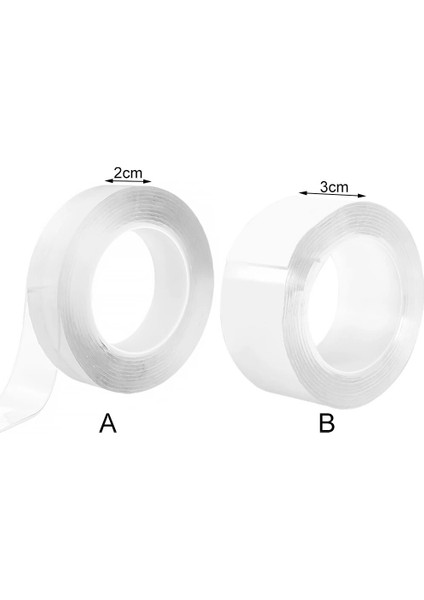20MMX3M Stili Nano Bant Çift Taraflı Bant Şeffaf Yeniden Kullanılabilir Su Geçirmez Yapışkan Bant Temizlenebilir Ev Jel Çift Taraflı Bant (Yurt Dışından)