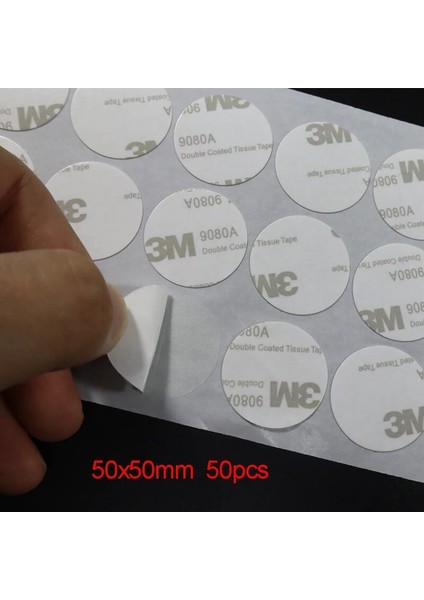 GREY50X50MM 50 Adet Stil Yuvarlak 3m Çift Taraflı Yapışkan Bant Süper Tutkal Kendinden Yapışkanlı Film Ultra Ince Yüksek Yapışkanlı Pamuklu Dıy El Sanatları Sticker Yap (Yurt Dışından)