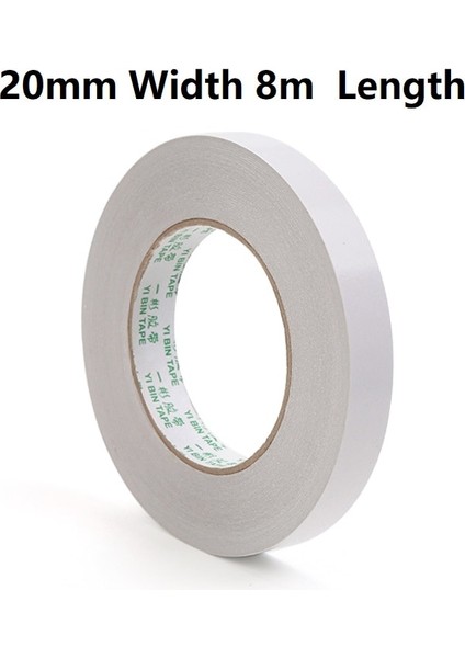 20MM Genişlik Stili 8m Çift Taraflı Bant Beyaz Süper Güçlü Çift Taraflı Bant Kağıdı Güçlü Ultra Kendinden Yapışkanlı Bant (Yurt Dışından)