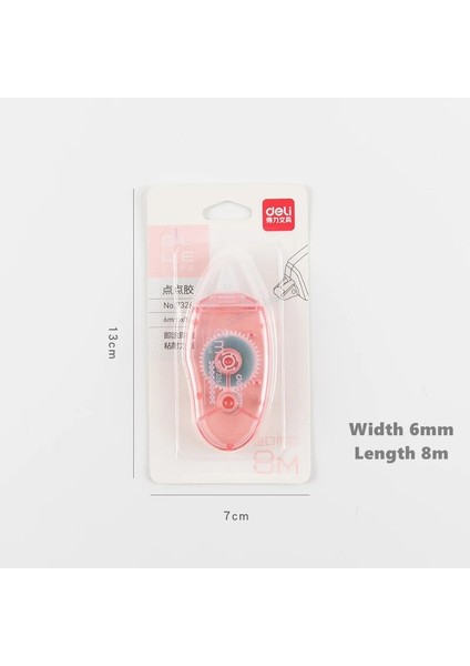 6mm Pembe Stil Mini Tutkal Bant Taşınabilir Boyutlu Şeffaf Renk Kabuk Çift Taraflı Yapıştırıcı Günlüğü Albümü El Sanatları Için Ev Dıy Sanat A6858 (Yurt Dışından)