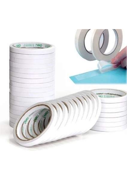 12MM Genişlik Stili Beyaz Çift Taraflı Bant Kağıt Güçlü Yapışkanlı Pamuklu Kendinden Yapışkanlı Bant Onarım Plastik Ahşap Ev Su Geçirmez Tamir Malzemeleri (Yurt Dışından) fırsatları