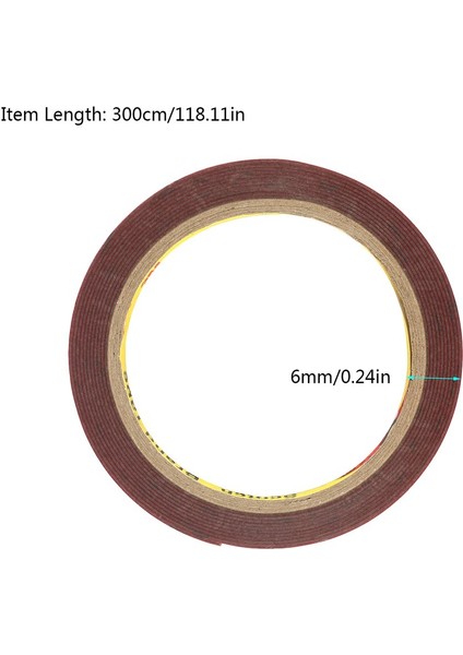 3MX6MM Kırmızı Stil Kırmızı Akrilik Ev Pratik 3 M Oto Kamyon Araba Akrilik Köpük Çift Taraflı Ek Bant Yapışkan Genişlik Tutkal Sticker (Yurt Dışından)