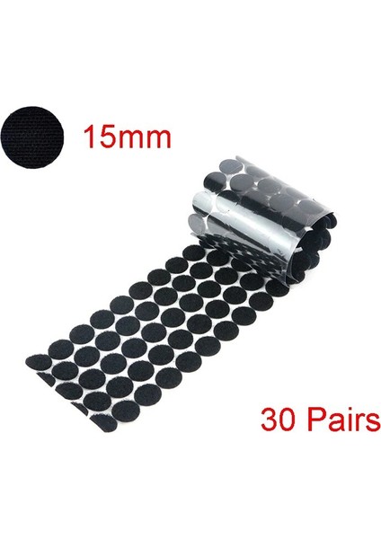 Siyah 15MM Tarzı Yapışkan Küçük Noktalara Sahip 30 Çift Yuvarlak Cırt Bant, Anne-Çocuk Çıkartmaları, Manuel Çift Taraflı Kendinden Yapışkanlı Kaymaz Bu (Yurt Dışından)
