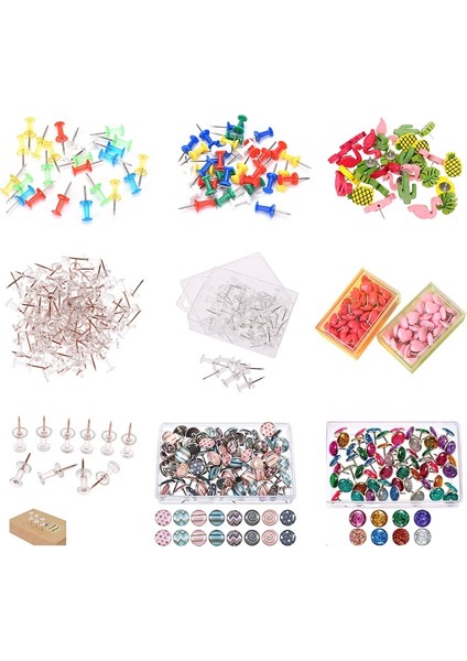 Kırmızı Stil Pcslot Renkli Raptiyeler Pu Maork Tahta Thumbtacks Putationery Butto Ofis Okul Malzemeleri (Yurt Dışından) fiyatları