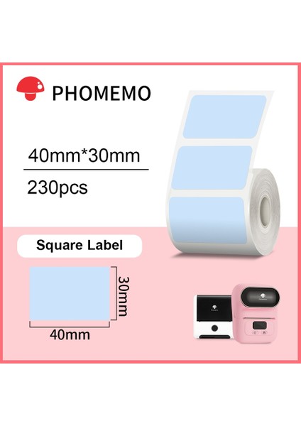 Mavi 40X30MM Stili Phomemo Kendinden Yapışkanlı Etiketler Kağıt Phomemo Etiket Yazıcısı Için Su Geçirmez Kimlik Etiketi Takı Etiketi Termal Etiket (Yurt Dışından)