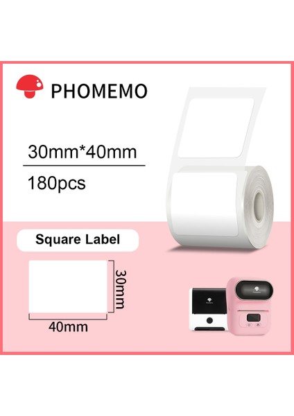 Kare 30X40MM Stili Phomemo Kendinden Yapışkanlı Etiketler Kağıt Phomemo Etiket Yazıcısı Için Su Geçirmez Kimlik Etiketi Takı Etiketi Termal Etiket (Yurt Dışından)