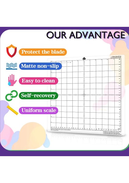 3 Adet Stil Youngınk Silhouette Cameo Için Kesme Matı [standart Tutuş, Inç] Yapıştırıcı ve Yapışkan Kaymaz Esnek Izgaralı Kesim Paspasları (Yurt Dışından) fırsatları