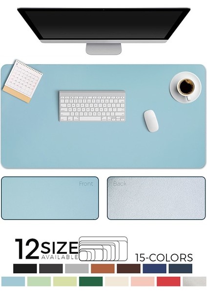 Gök Mavisi Tarzı 40X30 cm Klavye Pedleri Deri Mouse Pad Dizüstü Bilgisayar Pedleri Büyük Boy Oyun Düz Renk Mouse Pad Ofis Yazı Masası Pedleri Su Geçirmez Mouse Pedleri (Yurt Dışından)