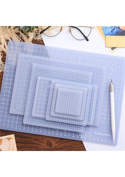 15X10CM Tarzı Çok Boyutlu Saydam Pvc Kesme Matı Patchwork Kesim Pedi Araçları Dayanıklı Dıy El Yapımı Kendinden Iyileşen Kesme Plakası Oyma Sanatı Aracı (Yurt Dışından)