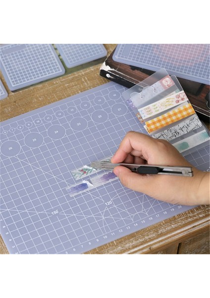 15X10CM Tarzı Çok Boyutlu Saydam Pvc Kesme Matı Patchwork Kesim Pedi Araçları Dayanıklı Dıy El Yapımı Kendinden Iyileşen Kesme Plakası Oyma Sanatı Aracı (Yurt Dışından)