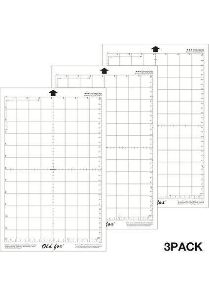 Beyaz Stil 3 Adet Yedek Kesme Matı Şeffaf Yapışkan Mat, Ölçüm Izgarası ile 8 Siluet Cameo Plotter Machinec# Için 12-Inch (Yurt Dışından)