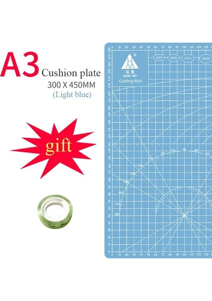 Mavi Stil A3 Paspas Pvc Kesme Pedi A3 Büyük Manuel Ped Yazma Test Kağıdı Çizim Güzellik Diy Modeli Kauçuk Conta Kendi Kendini Onaran Masaüstü Oyma Pedi (Yurt Dışından)