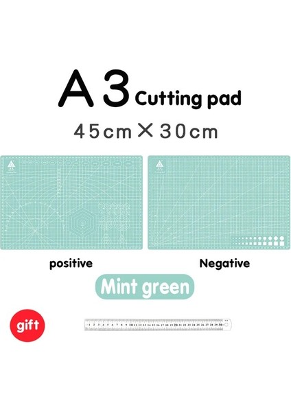 Nane Yeşili Stili A3 Paspas A3 Kesme Masası Mat Büyük Anti Pvc Kesme Yumuşak Ped Diy Oyma Aracı Kesme Matı Manuel Model Lastik Damga Karton Kesme (Yurt Dışından)