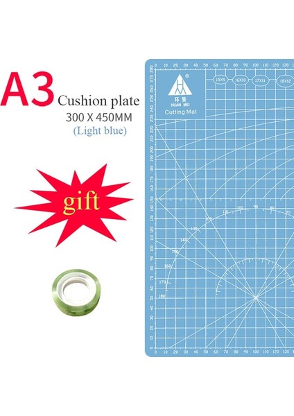 Mavi Stil A3 Paspas Pvc Kesme Pedi A3 Büyük Manuel Ped Yazma Test Kağıdı Çizim Güzellik Diy Modeli Kauçuk Conta Kendi Kendini Onaran Masaüstü Oyma Pedi (Yurt Dışından)