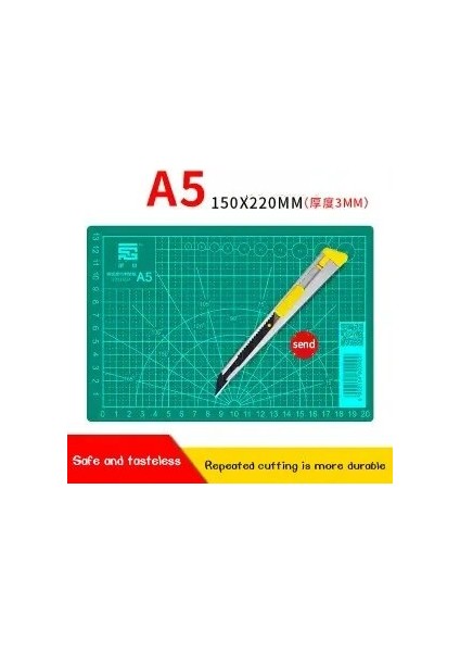 A5 150X220MM Stili A2A3A4A5 Çift Taraflı Kesme Pedi Büyük Masaüstü Öğrenci Diy El Hesabı Sanat Oyma Bıçağı Kesme Kağıdı Kauçuk Conta Oyma Pedi (Yurt Dışından)