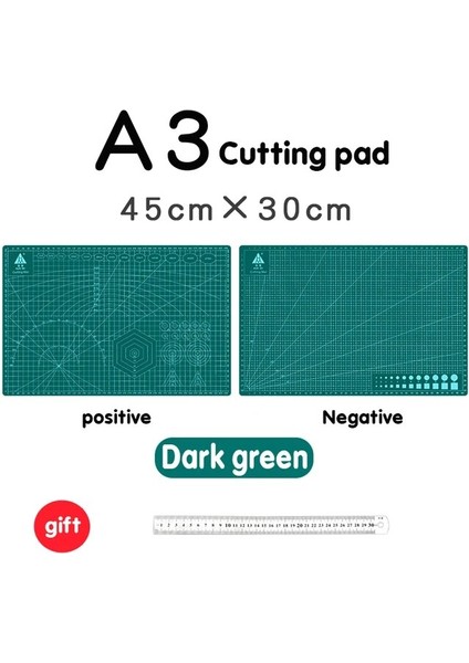 Koyu Yeşil Stil A3 Paspas A3 Kesme Masası Mat Büyük Anti Pvc Kesme Yumuşak Ped Diy Oyma Aracı Kesme Matı Manuel Model Lastik Damga Karton Kesme (Yurt Dışından)