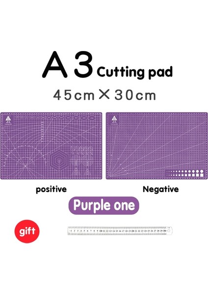 Mor Tarzı A3 Paspas A3 Pvc Kesme Tahtası Mat Patchwork Mat Kesme Mat Patchwork Aracı Manuel Diy Aracı Çift Taraflı Kendiliğinden Iyileşen Gravür Versiyonu (Yurt Dışından)