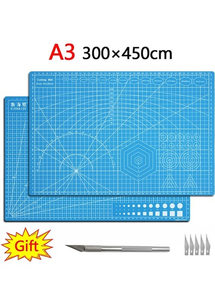 A3 Gök Mavisi Stili A2 A3 Renkli Çok Işlevli Pvc Kendi Kendini Iyileştiren Kesme Matı Kesme Tablası Tahta Kesim Kağıt Kesici Bıçağı Dıy Zanaat Araçları Ofis Malzemeleri (Yurt Dışından)