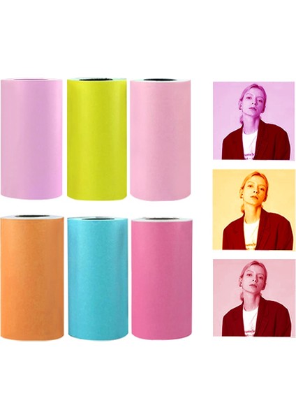 6 Renk Stili 6 Rulo Yazdırılabilir Etiket Kağıdı Rulo Kendinden Yapışkanlı Doğrudan Termal Kağıt 57*30MM Peripage A6 Cep Termal Yazıcı Için (Yurt Dışından)