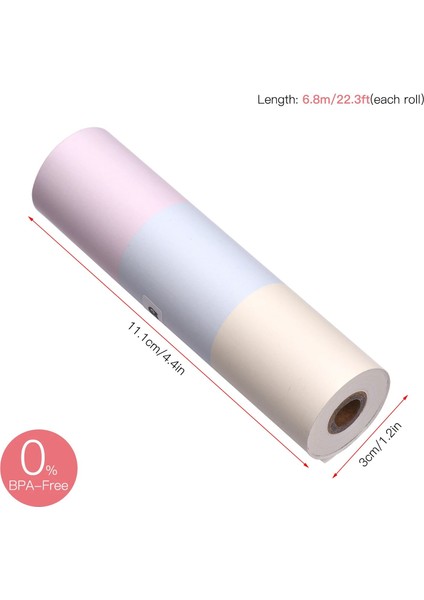 3 Adet Gökkuşağı Tarzı Rulo Termal Kağıt Rulo Gökkuşağı Kağıdı Bpa Içermeyen Uzun Ömürlü Paperang C1 Cep Yazıcısı Için 2 Yıl (Yurt Dışından) fırsatları