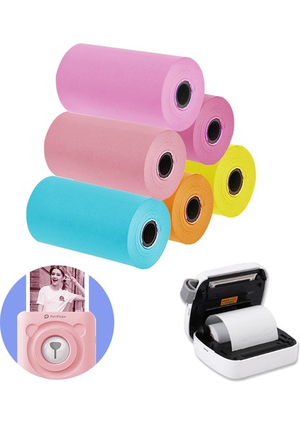 6 Renk Stili 6 Rulo Yazdırılabilir Etiket Kağıdı Rulo Kendinden Yapışkanlı Doğrudan Termal Kağıt 57*30MM Peripage A6 Cep Termal Yazıcı Için (Yurt Dışından) indirimleri