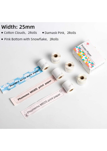 S01 6 Rulo 25MM Stili Phomemo Mticky Note Için Küçük Etiket Kağıdı M02PRO Yazıcı Için Desenli Termal Etiket Siyah Karakter Termal Kağıt Rulosu (Yurt Dışından)