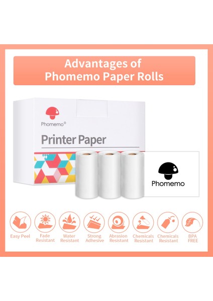 Stil 9 Stil Phomemo Termal Kağıt Kendinden Yapışkanlı M02 Serisi Etiket Yazıcısı Için Yazdırılabilir Etiket Etiket Fotoğraf Kağıdı 3 Rollsbox 20 Yıl Tutmak (Yurt Dışından)