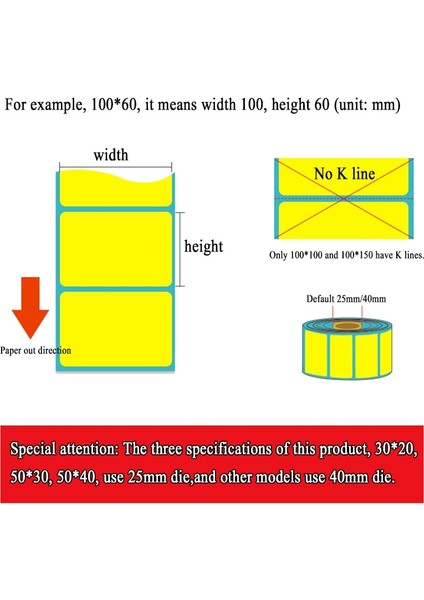 50X30-1250 Adet Tarzı 1 Rulo Renkli Termal Etiket Kendinden Yapışkanlı Etiket Kağıdı mm Kırmızı Sarı Mavi Yeşil Etiket Su Geçirmez Baskı Malzemeleri (Yurt Dışından) indirimleri