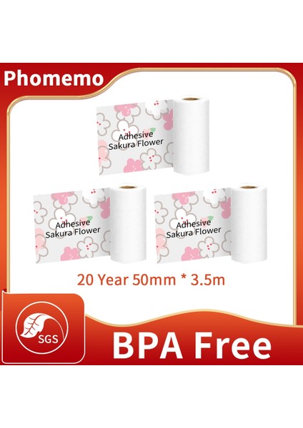 Stil 11 Stil Phomemo Termal Kağıt Kendinden Yapışkanlı M02 Serisi Etiket Yazıcısı Için Yazdırılabilir Etiket Etiket Fotoğraf Kağıdı 3 Rollsbox 20 Yıl Tutmak (Yurt Dışından)