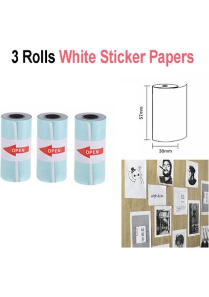 Renkli Etiket Kağıt Stili 3 Rulo 57*30MM Termal Kağıt Etiket Kağıdı Etiket Kağıdı Fotoğraf Kağıdı Renkli Kağıt Peripage Paperang Moto Yazıcı Için (Yurt Dışından) modelleri