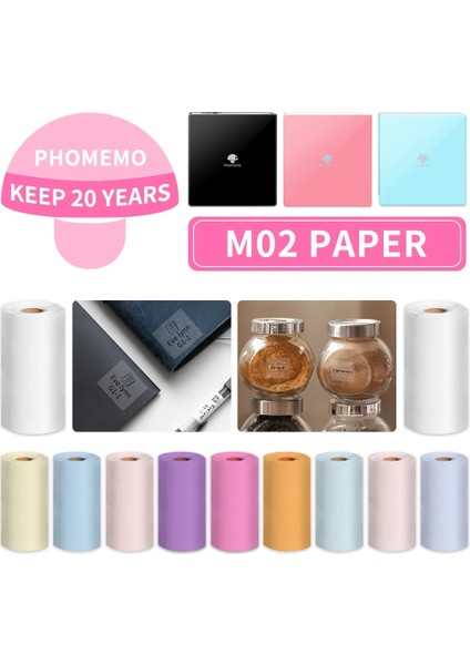 Stil 9 Stil Phomemo Termal Kağıt Kendinden Yapışkanlı M02 Serisi Etiket Yazıcısı Için Yazdırılabilir Etiket Etiket Fotoğraf Kağıdı 3 Rollsbox 20 Yıl Tutmak (Yurt Dışından)